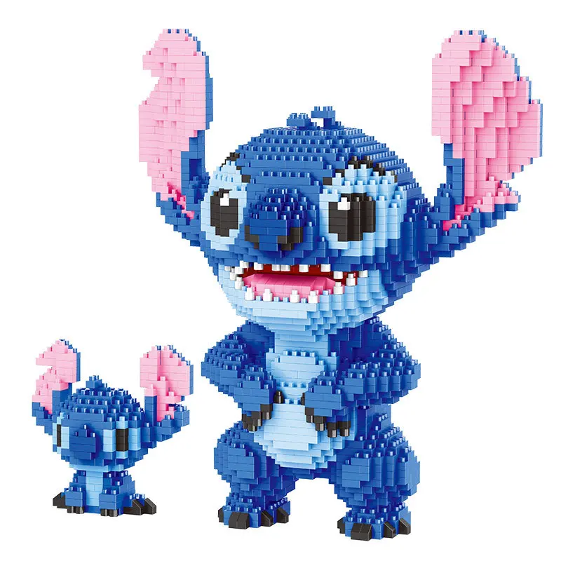 Disney Lilo Stitch Building Blocks DIY Figure Model Toys Children Bricks Montessori Color Shape Early Learning Stress Relief Aid