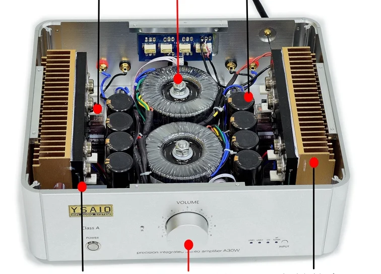 مضخم صوت A30W من الفئة A HiFi 2.0 بقدرة 200 وات * 2 أمبير منزلي مع جهاز تحكم عن بعد