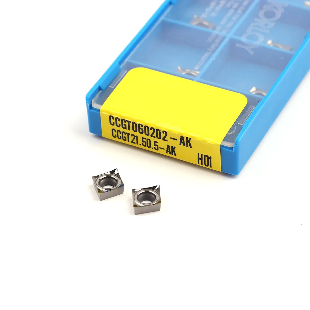 CCGT060204 CCGT09T304 CCGT120402 AK H01 Tiện CNC Miếng Nhôm Lưỡi Dao Carbide Máy Tiện Dụng Cụ Cắt Nhôm Đồng Gỗ