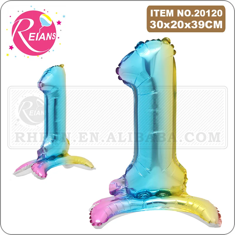 16 inch standing gradient digital number rainbow balloon wedding anniversary birthday party banquet decoration aluminum balloons