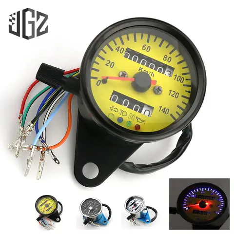 Velocímetro universal para motocicleta, odômetro, medidor de velocidade dupla, luz indicadora led, atv, pit dirt bike, scooter, tacômetro