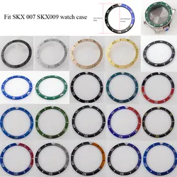 Fit SKX007 SKX009 Model Watch Case 38mm*31.5mm Flat Watch Bezel Insert Alloy/Ceramic/Steel Bezel Insert Ring Multi-Colored