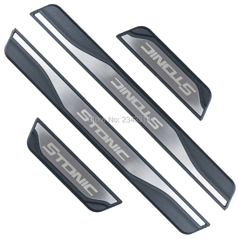 For Kia Stonic Accessory 2017-2022 2023 2024 Stainless Car Door Sill Scuff Plate Protectors Trim Guard Kick Pedal Cover Styling