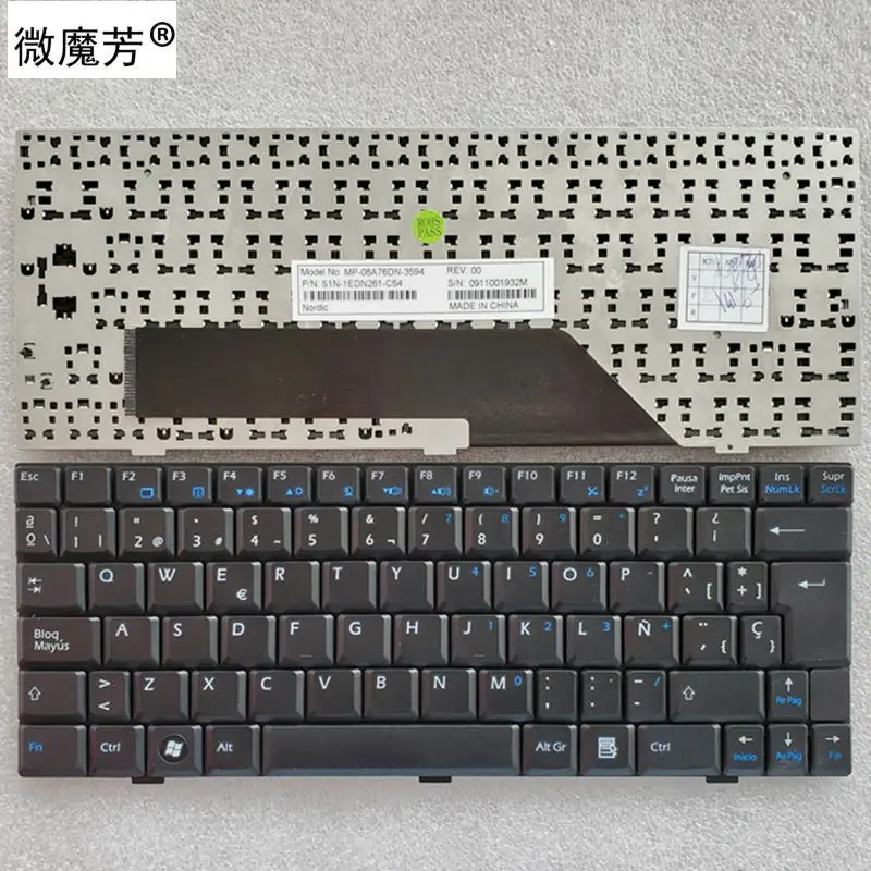 

SP NEW laptop keyboard for MSI U100 U100X N011 U160 U123 U90 U135 U165 MS-N011 U130