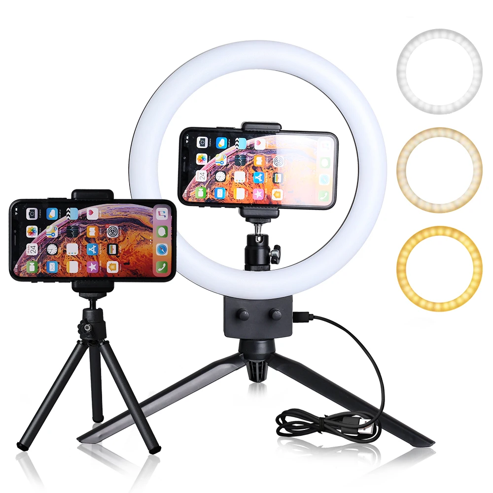 

9inch Mini LED Video Selfie Ring Light With Tripod Ring lamps For YouTube Phone Live Photo Photography studio Ringlight