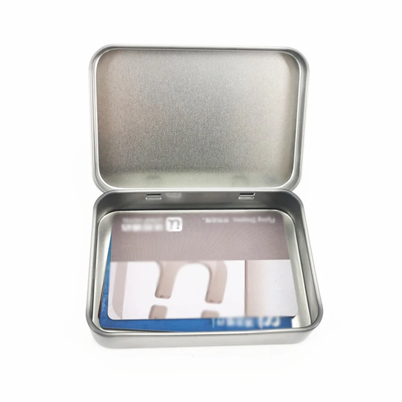 1pcs Metal Tin Silver Black Flip Storage Box Tool Box Money Coin Candy Key Business Card Storage Box