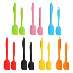 2pcs/pack Silicone Spatula Heat Resistant Baking Scraper Butter Cream Cake Smoother Polisher Cake Decorating Tool Butter Mixer