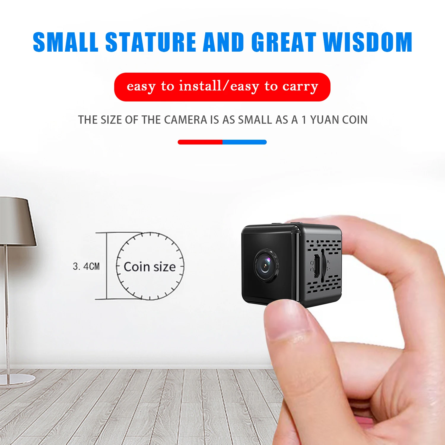 Home Camera WiFi Mini Camera Infrared night vision function, motion detection and alarm push to protect the family safely Camera
