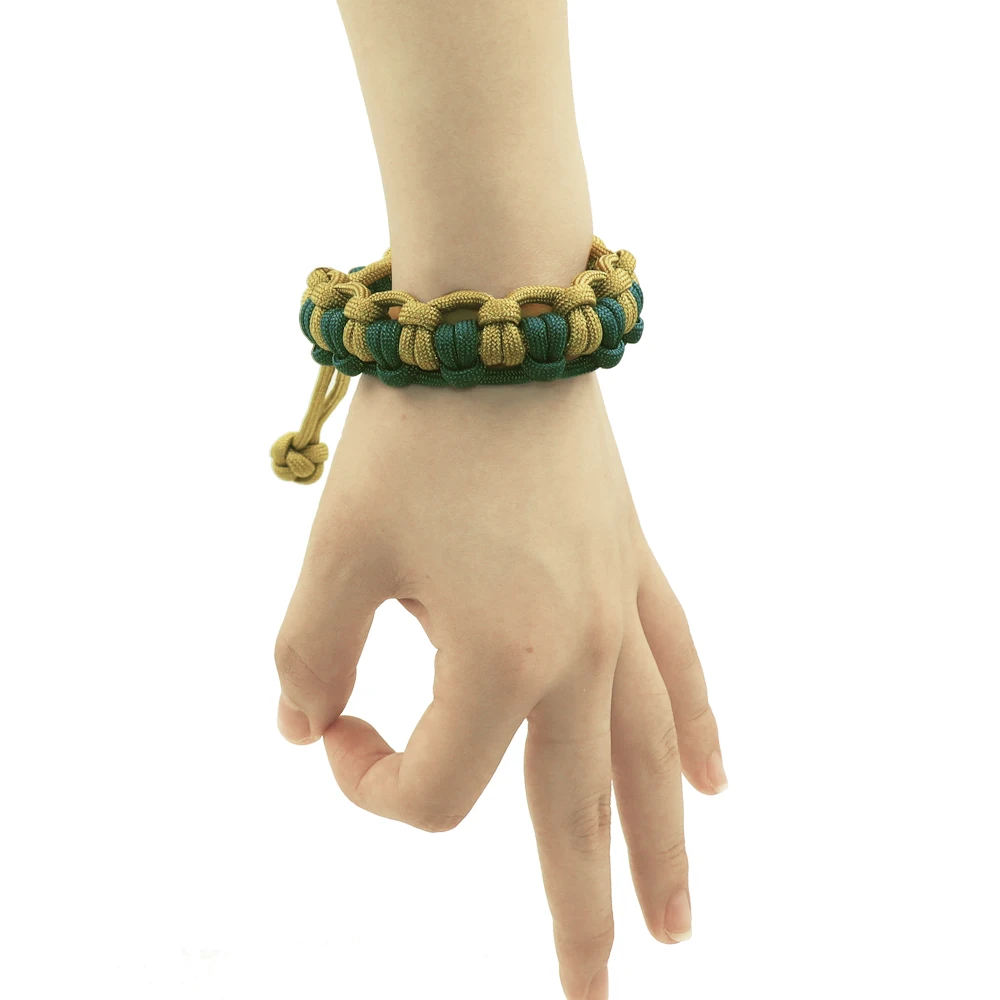 Outdoor Adjustable Survival Parachute Cord Paracord Bracelet For Camping Hiking 4 Colors