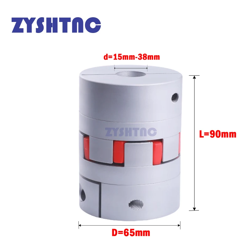 Free shipping Aluminium Plum Flexible Shaft Coupling D65 L90 Motor Connector Flexible Coupler 15mm To 35mm D65L90 16/22/28/30mmm