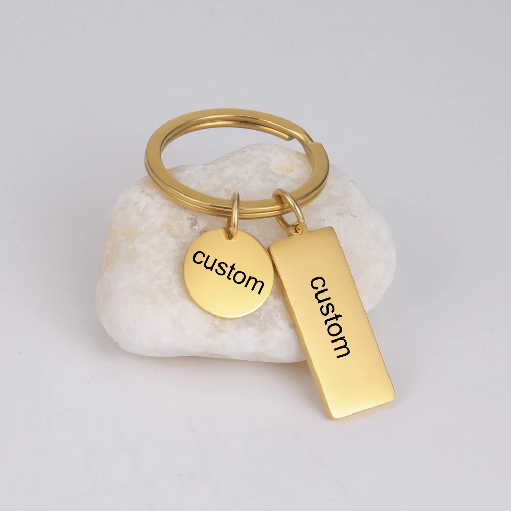 

Sipuris Stainless Steel Personalized Custom Name Date Keychain For Women Heart Round Graphic Fashion Jewelry Gifts 2022