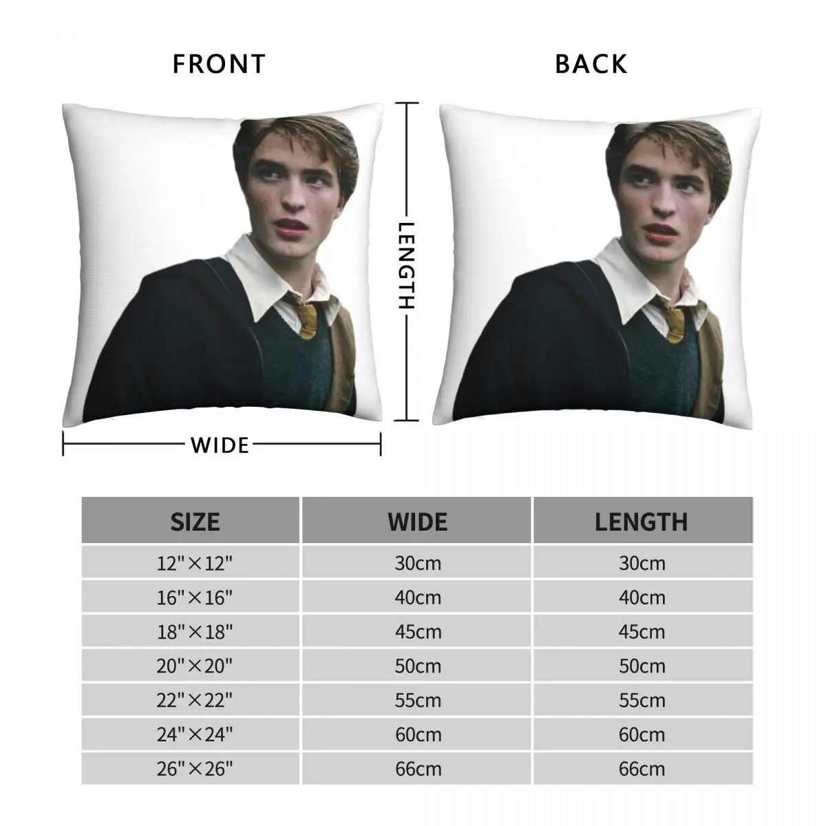 Cedric Diggory Square Pillowcase Polyester Linen Velvet Printed Zip Decor Throw Pillow Case Home Cushion Cover