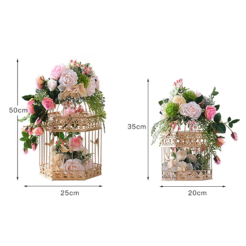 Metal Wedding Flower Vase Vase Table Decoration Road Lead Artificial Rose Flower Party Home Window Photography Decoration DIY