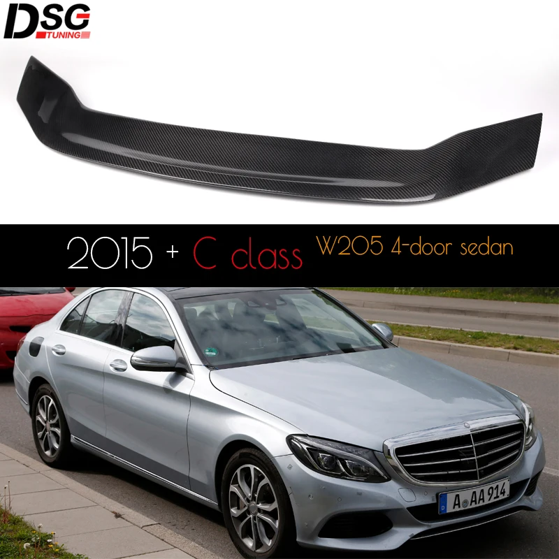 Real Carbon Fiber Car Rear Trunk Spoiler Lip Boot Wing Lip Extension for Mercedes for Benz C Class Sedan W205 4-door 2015 - 2022