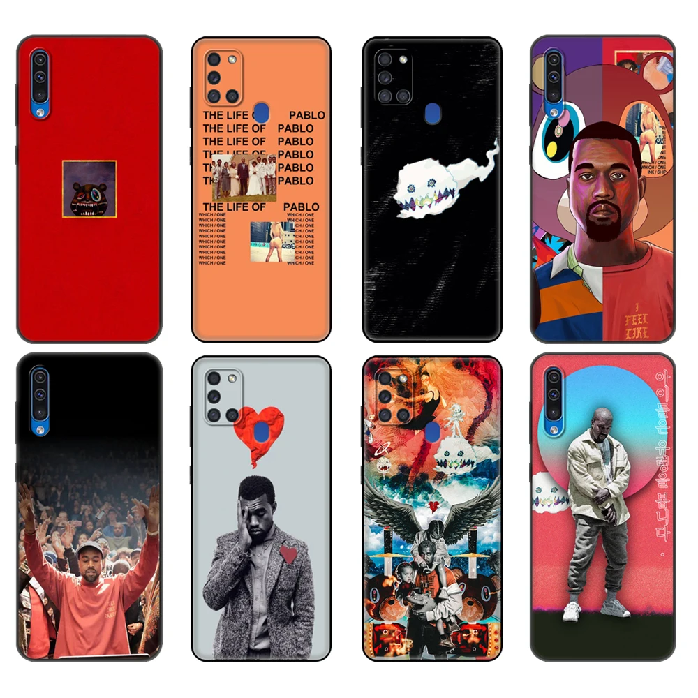 Black tpu Case For Samsung Galaxy A50 50S A30S A10 A01 A11 A21S A31 A41 A51 A71 M21 M30S S10 LITE Cover Kanye West