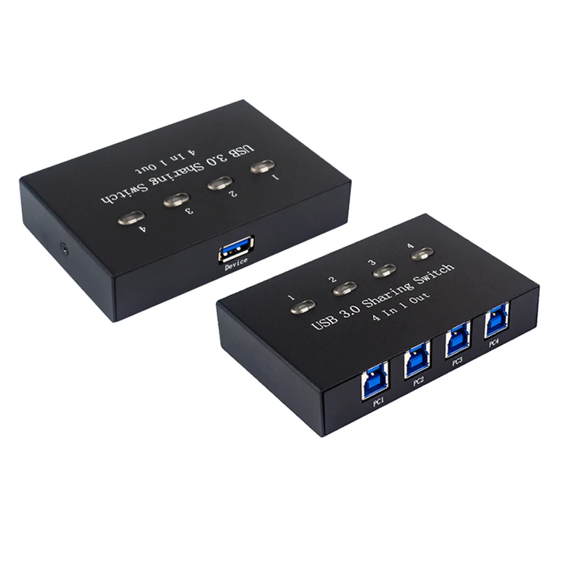 Répartiteur de commutateur USB3.0 4 Ports, commutateur quatre-en-un, plusieurs ordinateurs, souris et clavier, séparateur de périphérique