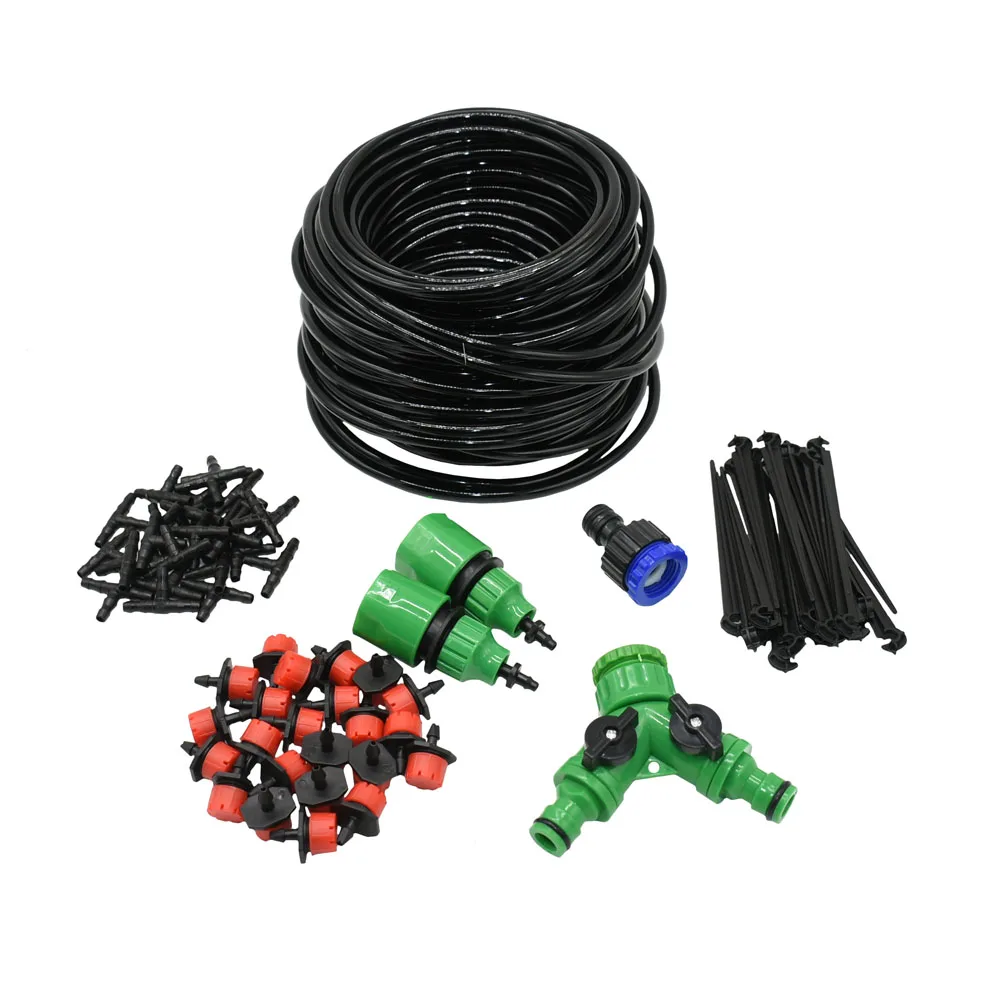 50M-5M DIY Drip Irrigation System Automatic Watering Garden Hose Micro Drip Watering Kits with Adjustable Drippers