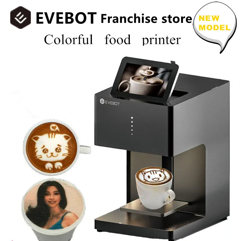 EVEBOT 3d Latte Art Coffee Printer Machine Automatic Beverages Food Selfie With WIFI Connection Printing Edible Ink Cartridges