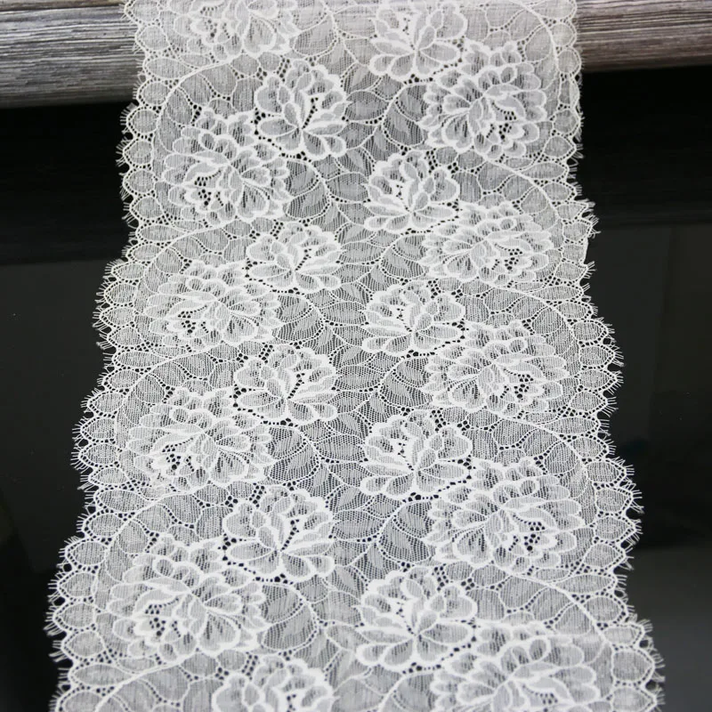 (3 meters) 23cm flower Stretch Lace Trims For Clothing Accessories Dress Sewing Applique Costume Lace Fabrics