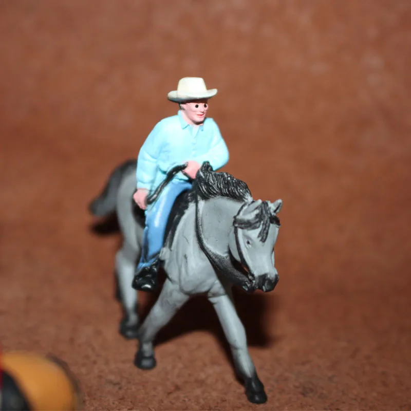 Western Cowboy miniaturowe akcesoria jazda konna klimatyczna dekoracja bajki ogród jazdy kobieta figurka figurka Model zabawki