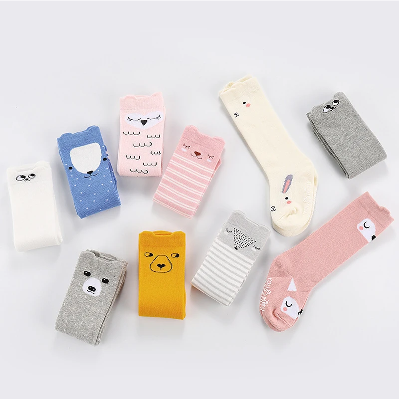 Baby Socks Anti slip Knee Girl Boy Toddler Socks Animal infant Soft Cotton Sock Cartoon Bear Kids Knee High Sock