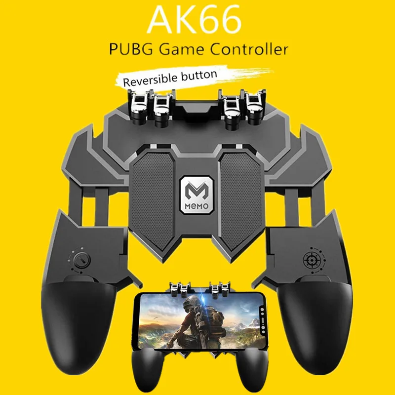 AK66 หกนิ้ว PUBG เกมคอนโทรลเลอร์ Gamepad โลหะ Trigger ยิงฟรี Fire Gamepad จอยสติ๊กสําหรับ IOS Android โทรศัพท์มือถือ