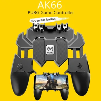 AK66 Zes Vingers PUBG Game Controller Gamepad Metalen Trigger Schieten Gratis Fire Gamepad Joystick Voor IOS Android Mobiele Telefoon