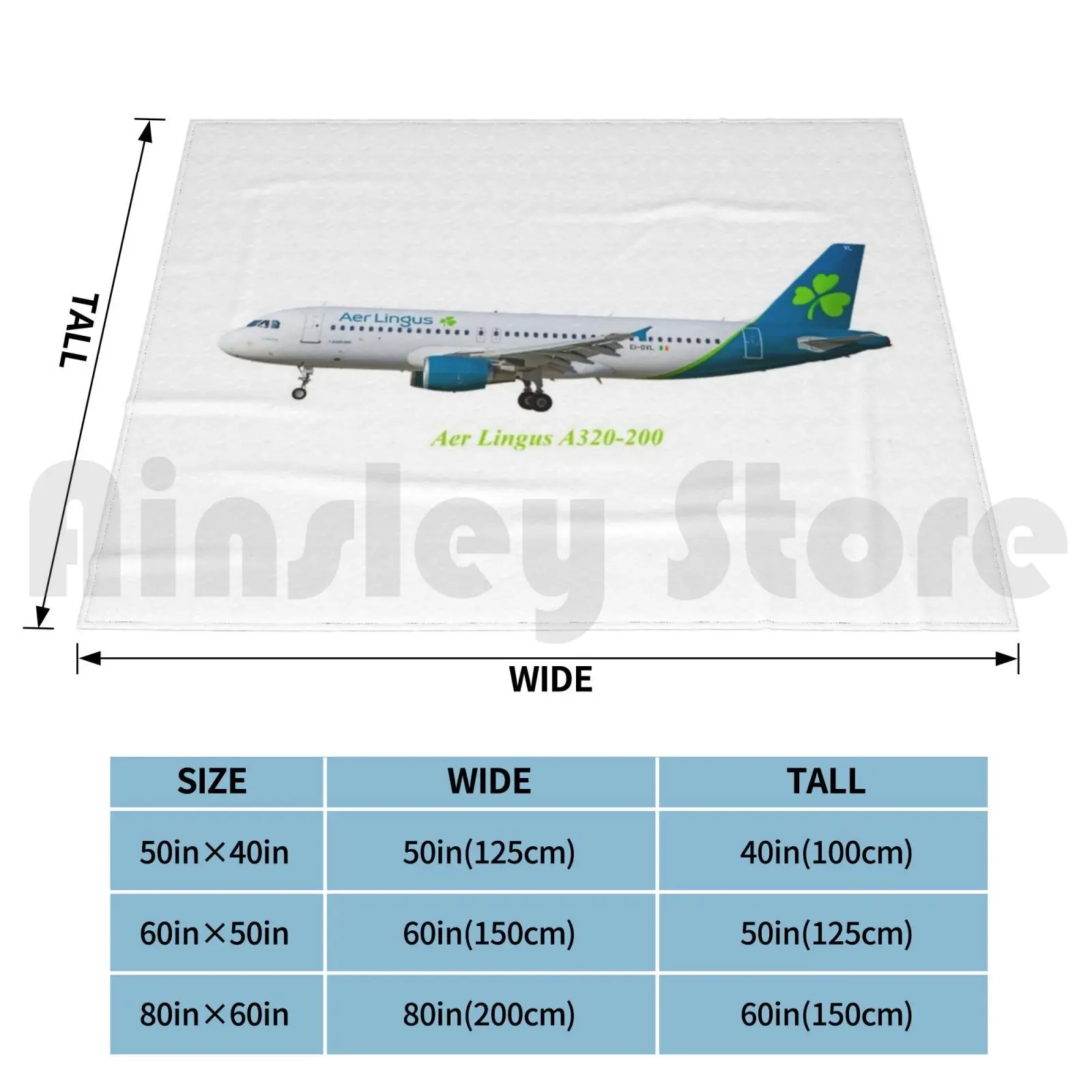 Aer Lingus A320-200 Blanket Fashion Custom Aer Lingus A320 200 Jet Airbus Puzzle