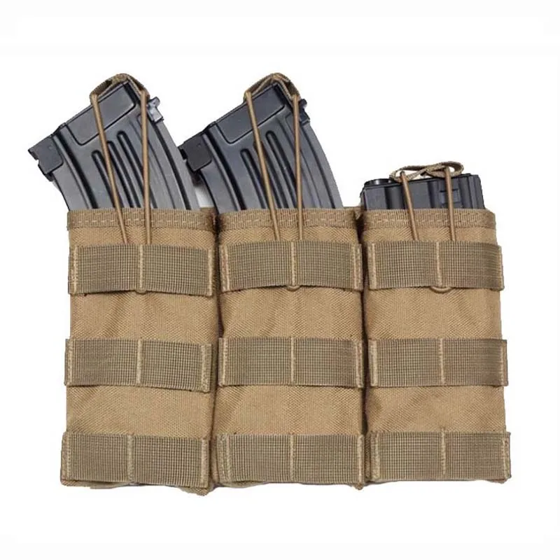 Chaleco MOLLE táctico militar para caza, bolsa de accesorios, bolsa Molle de cartucho Triple, bolsa para revistas individual/doble