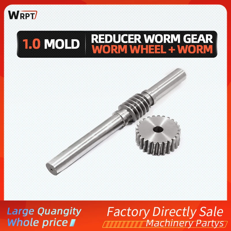 

1/2PCS 1 Mold 15/20/25/30/35/40/45/50/55/60/70/80/100T Reducer Worm Gear And Worm Large Transmission Ratio 45 Steel