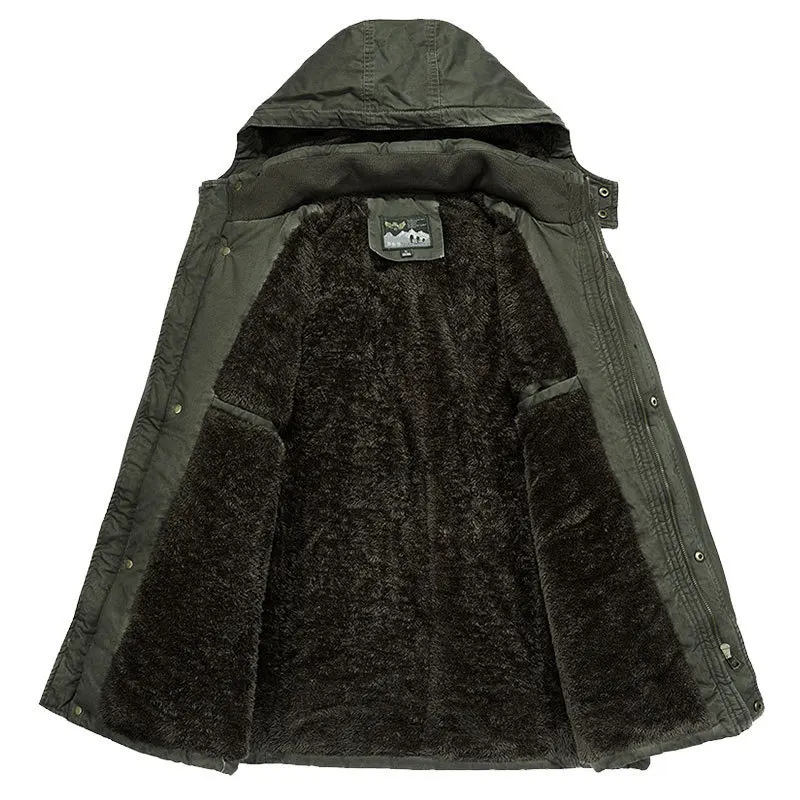 Nuova giacca invernale da uomo Casual con cappuccio colletto spesso caldo giacca a vento cappotto invernale da uomo fodera in pile capispalla uomo Parka Homme M-6XL