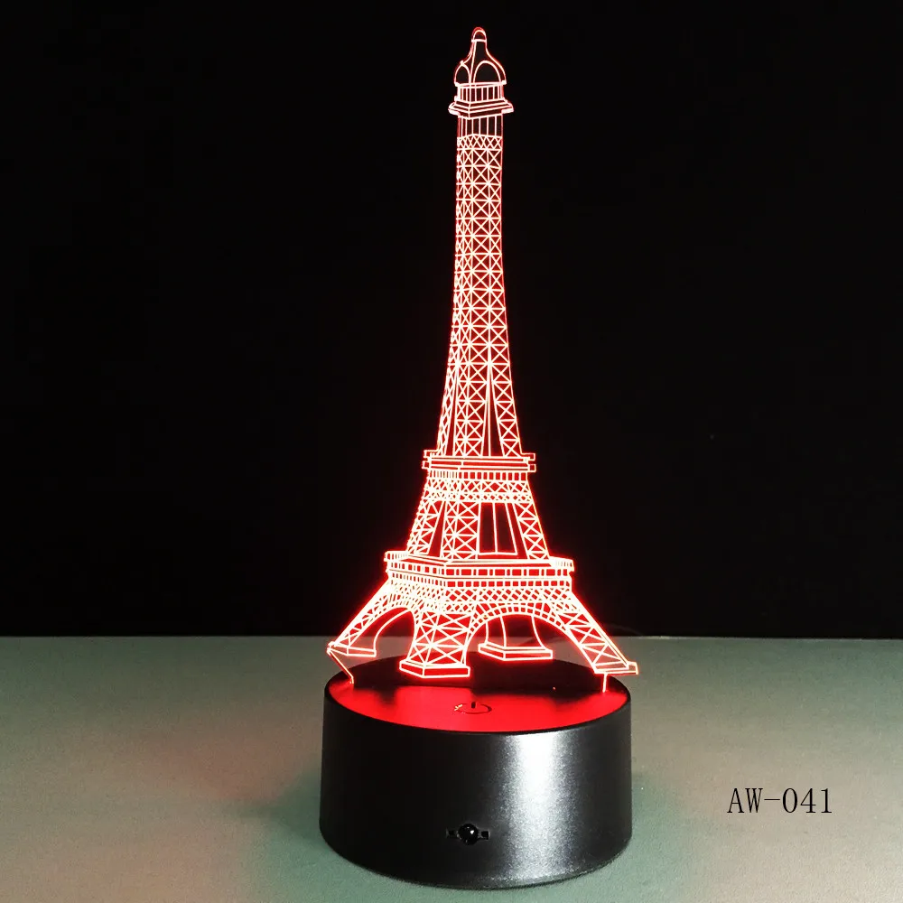 The Eiffel Tower LED Night Light 7Colors Decoration Lamp Product light with Touch Button Children Gift Drop Ship AW-041