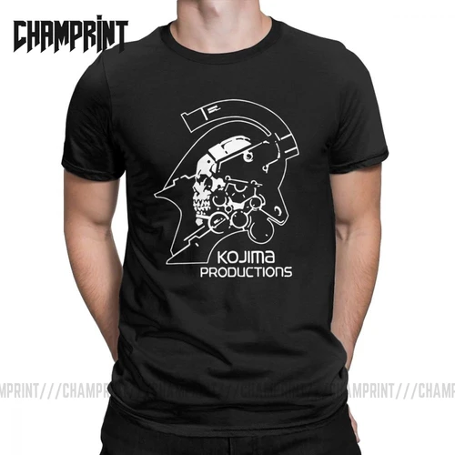 Camisetas de Metal Gear Kojima Productions para hombre, camiseta MGS Hideo Kojima, camisetas de algodón Death Stranding, camisetas de manga corta estampadas