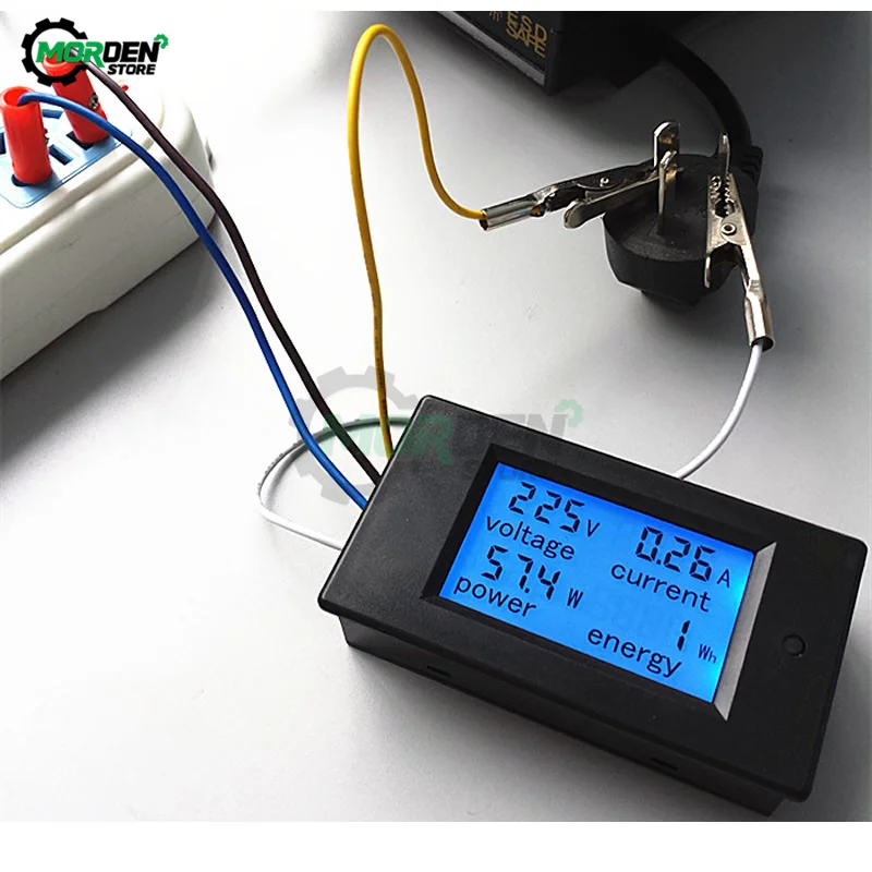 Imagem -03 - Lcd Digital Voltímetro e Amperímetro dc Tensão Atual Medidor de Energia Detector de Shunt em 20a 50a 100a 6.5 v 100v ac 80260v