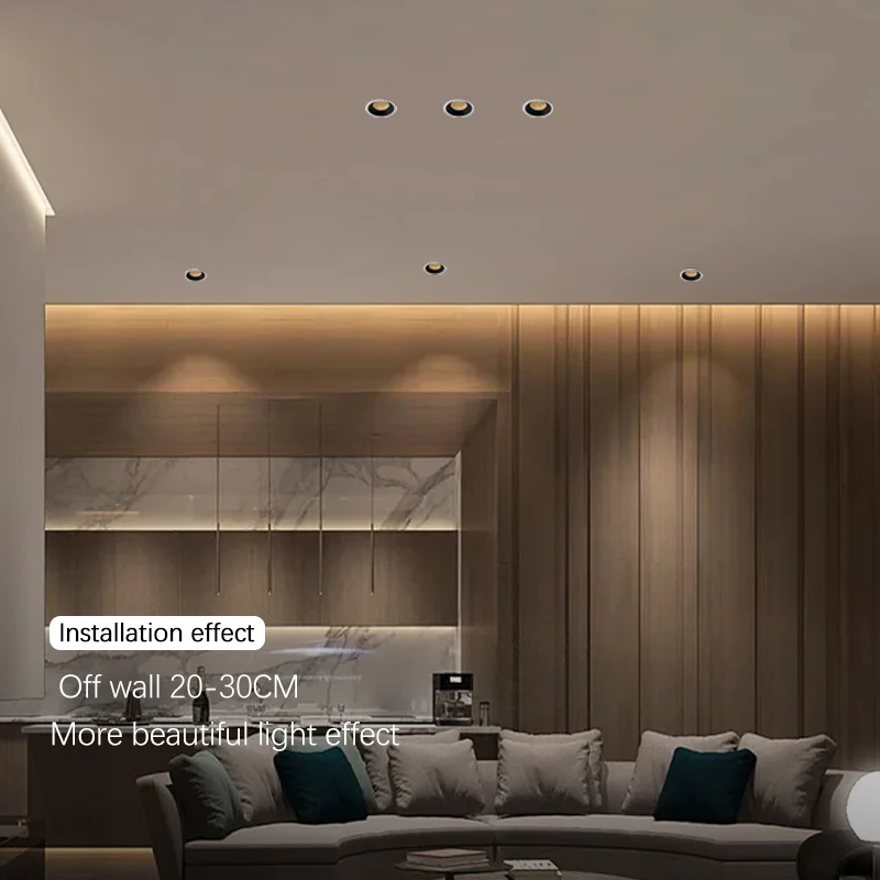 Intelligent Voice Control Dimming And Color Matching Narrow Edge  COB Embedded Living Room Bedroom Spotlight