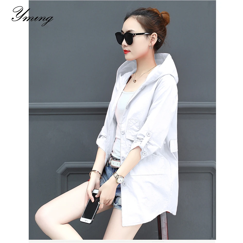 

YMING Women's Summer Loose Casual Jacket Long Sleeve Single-Breasted Jacket Coat Friends Party Daily Wear Comfortable Slim