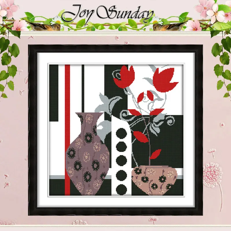 

Abstraction Vase Patterns Counted Cross Stitch Set 11CT 14CT 16CT Stamped DMC Cross-stitch Kit Embroidery Needlework Home Decor