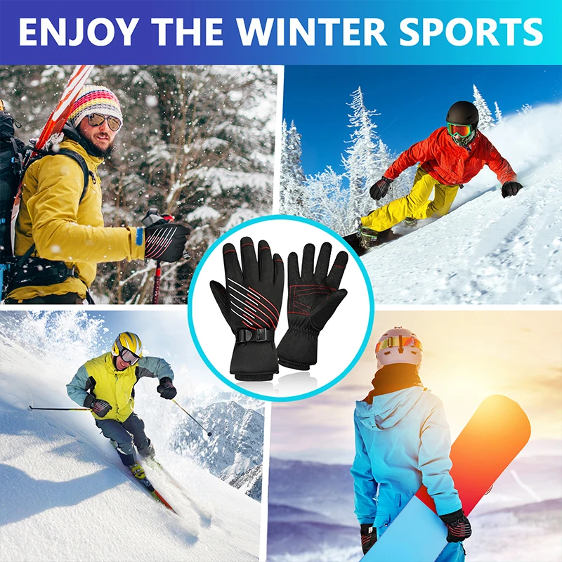 Ski Gloves Warm Gloves 3M Thinsulate  Winter  Thermal Gloves Snowmobile TouchScreen Motorcycle Gloves Cycling Gloves Men Women