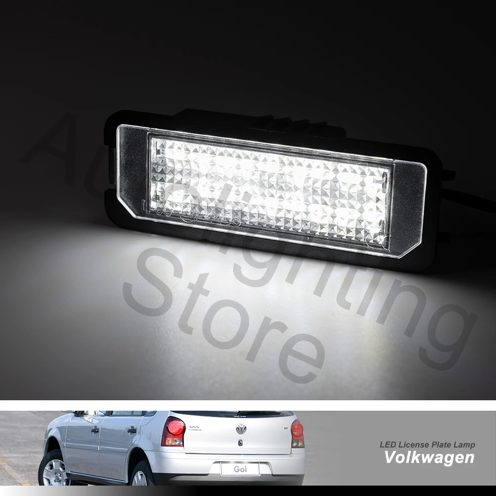 Lumière LED de Plaque d'Immatriculation de Planificateur, Canbus pour VW Saveiro 2005-2013 Gol 2004 2015-2010 Fox-EU 2005-2012 Fox-Africa 2004-2010, 2 Pièces