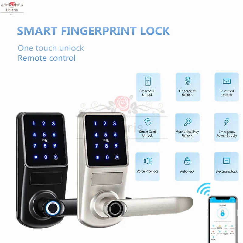 

Умный дверной замок TTLock с идентификацией по отпечатку пальца, дистанционное управление через приложение Bluetooth, интеллектуальные замки с ключом, паролем, для дома