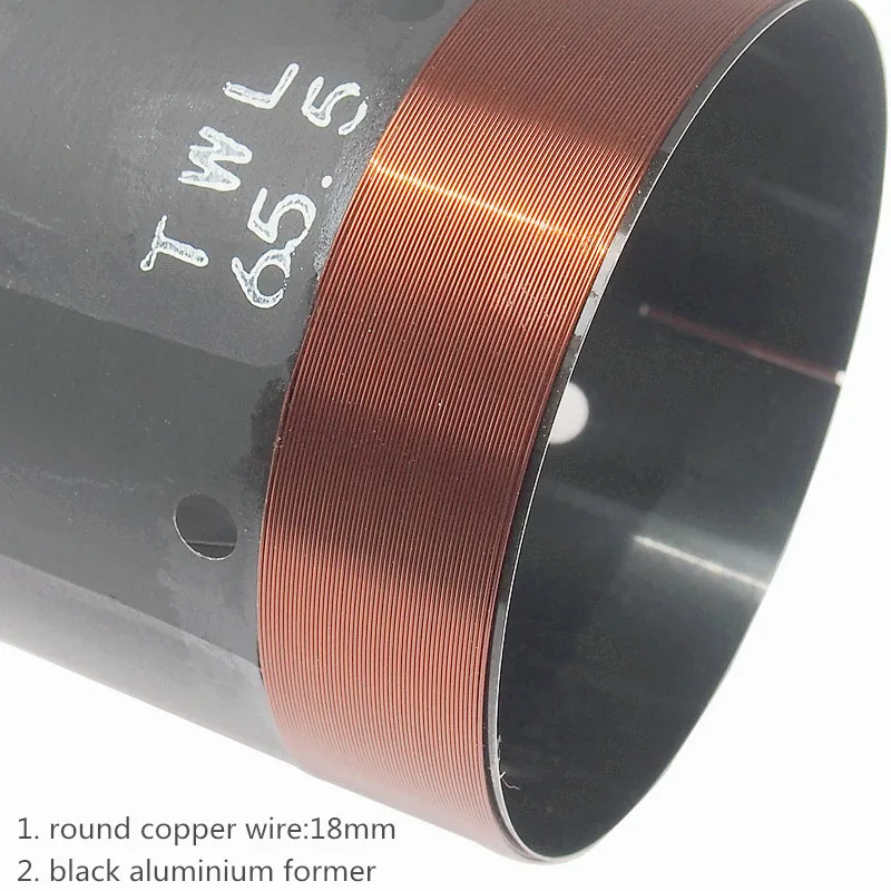 64/64.5/65.5 مللي متر ملف صوتي من مضخم صوت للمسرح المنزلي نظام HiFi سيارة باس إصلاح مع سلك نحاسي مستدير أسود ألومنيوم