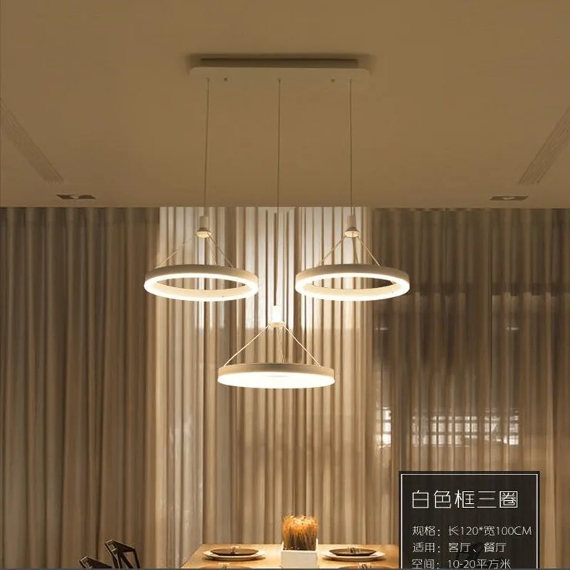 White Black LED Pendant Lights For Dining Kitchen Room remote control acrylic Hanging Lamp Fixture Luminaire Lamparas Abajur