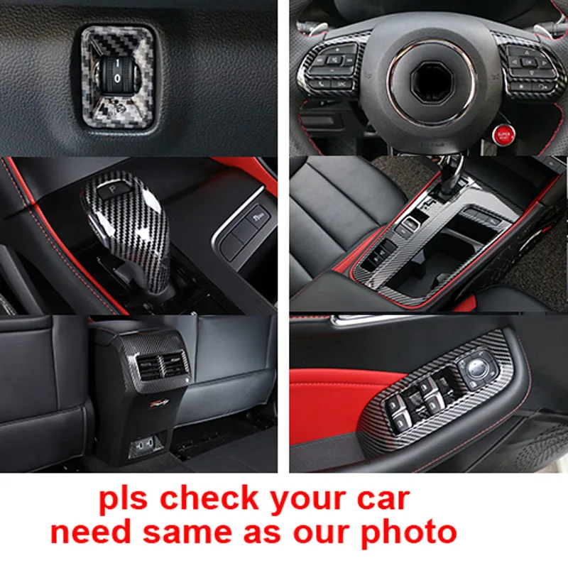 Carbon fiber pattern for MG6 2020-2021 Gear panel frame Window regulator switch panel Air outlet ring Interior decorate