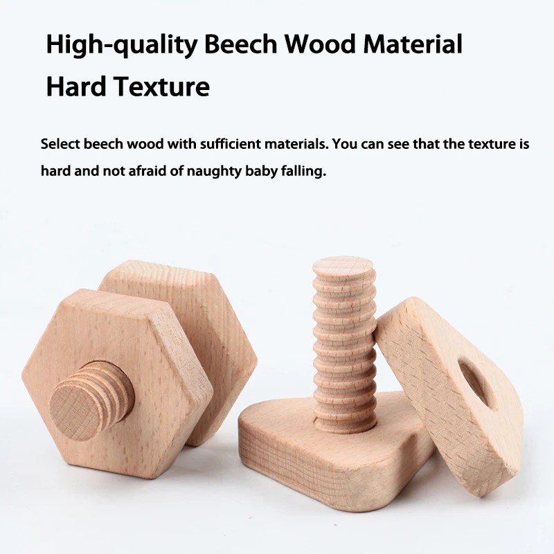Jouets pour bébé en hêtre, écrou à vis, bloc de construction en bois, éducation précoce, forme géométrique, jouet assorti, blocs de motricité Fine pour les tout-petits