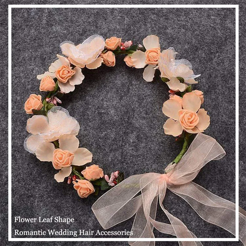 CC Flower Headband Hairbands Hair-Jewelry Wedding Hair Accessories for Women Crown Tiara Party Beach Headdress Fine Gift TS054