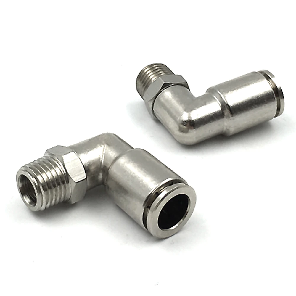 PL brass nickel-plated metal pneumatic connector 1/8\