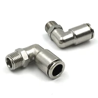Conector neumático de metal niquelado de latón PL, conector de alta presión para compresor de aire, manguera de rosca externa de 1/8 "", 1/4"", 3/8"", 1/2""
