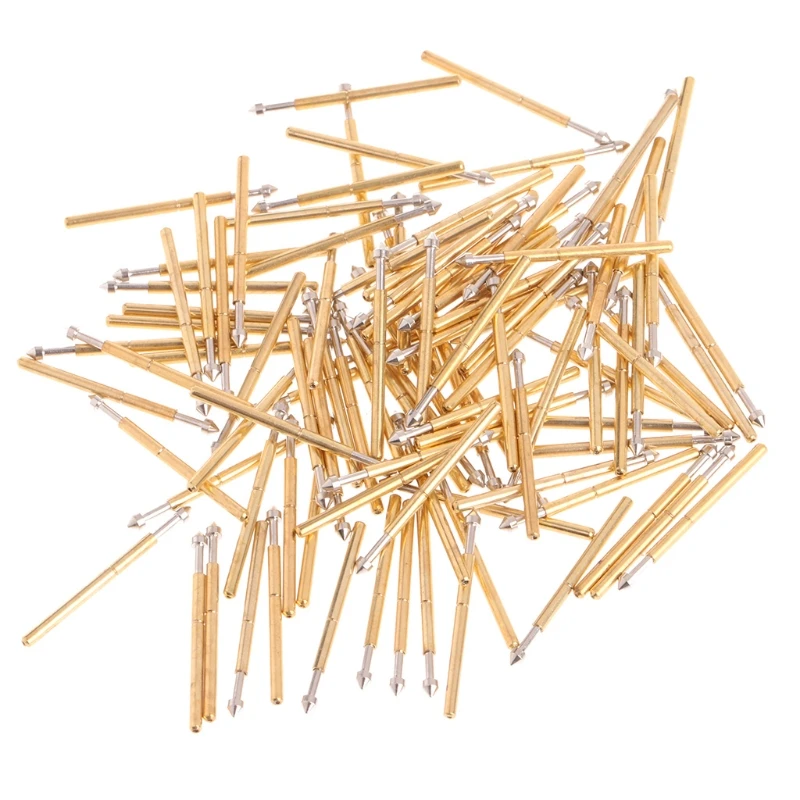 100 Pcs Spring Test Probe Pogo Pin P75-E2 Dia 1.3mm Length 16.5mm Test Pin P75-E2