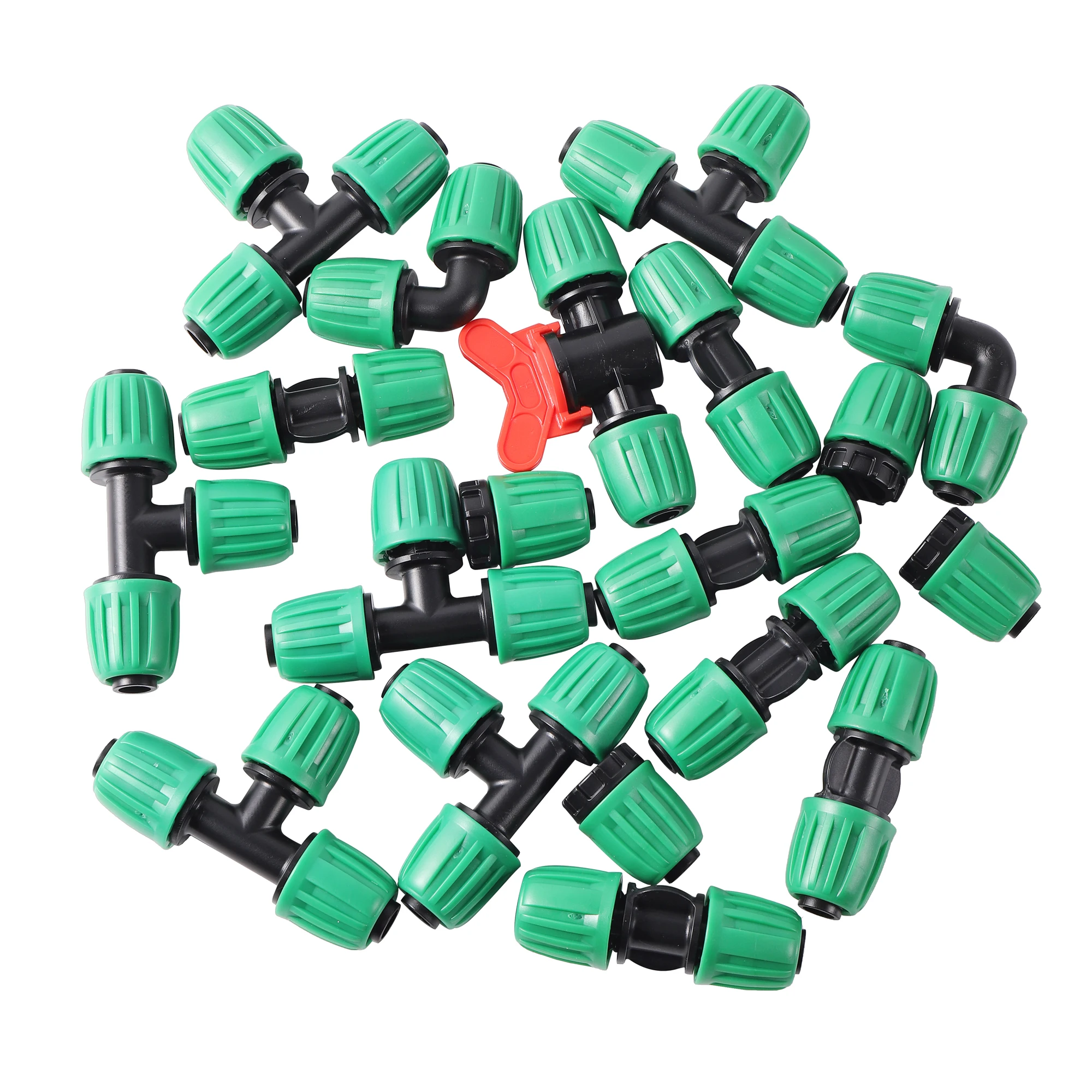 1/2 "موصلات الأنابيب مستقيم الكوع المحملة 16 مللي متر الأنابيب مقفل المناسب حديقة الدفيئة الحديقة الري الزراعة سقي اقتران