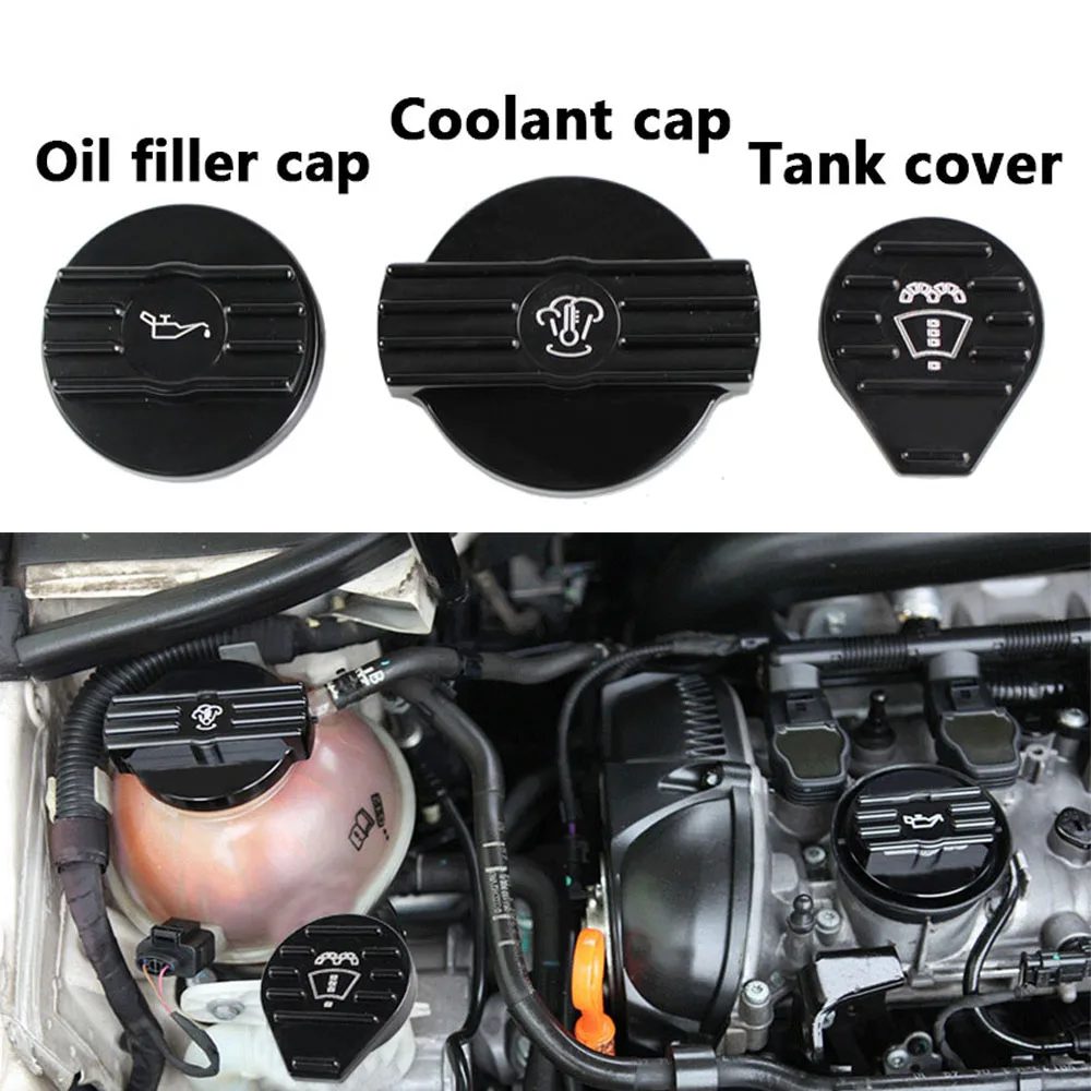 

Tank Cover Oil Cap Coolant cap for VW CC Audi Seat Skoda 2 Litre Petrol Engines Aluminium Protect Covers RS-CAP010